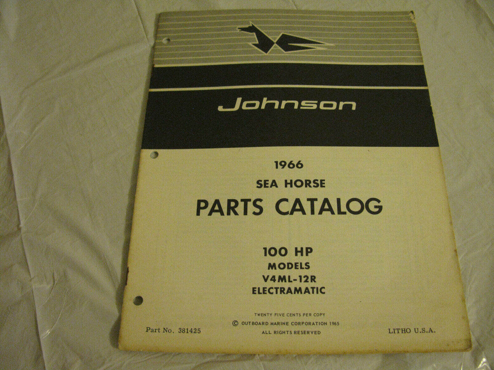 (image for) 1966 johnson 100 hp parts catalog - Click Image to Close