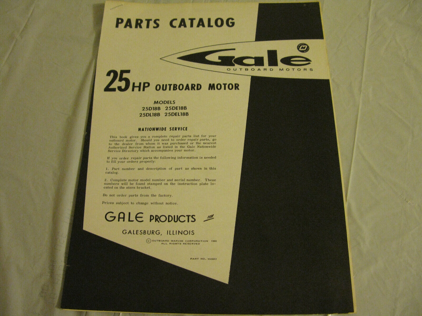 (image for) Gale 25 hp outboard parts catalog - Click Image to Close