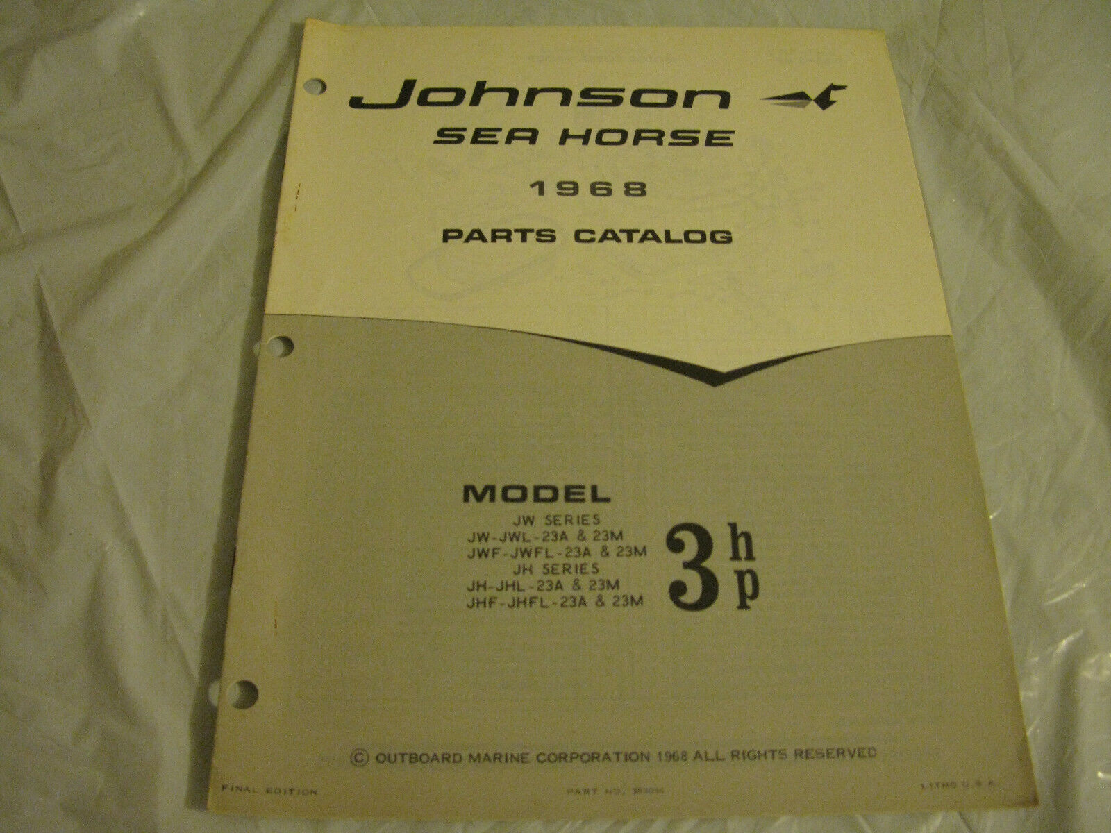 (image for) 1968 johnson 3 hp outboard parts catalog - Click Image to Close