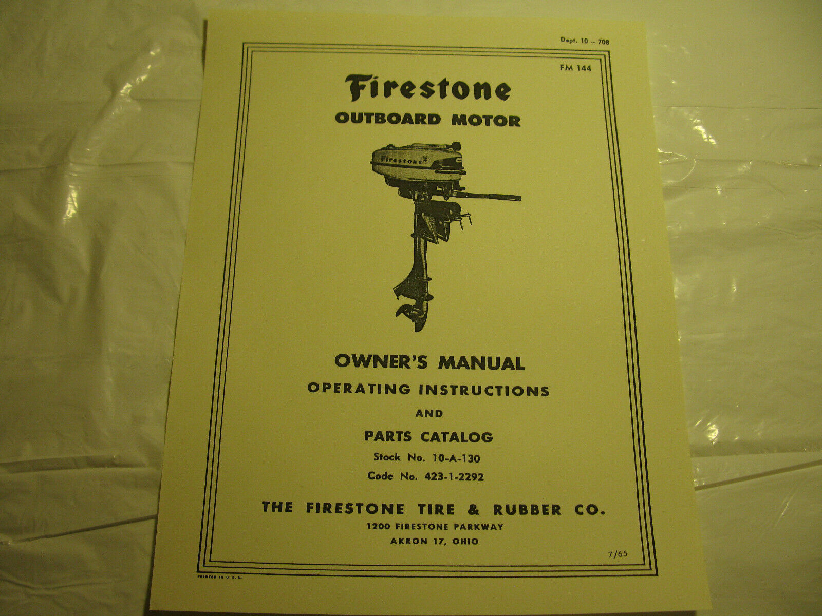 (image for) West Bend Firestone outboard motor 10-A-130 Owners manual parts catalog elgin - Click Image to Close