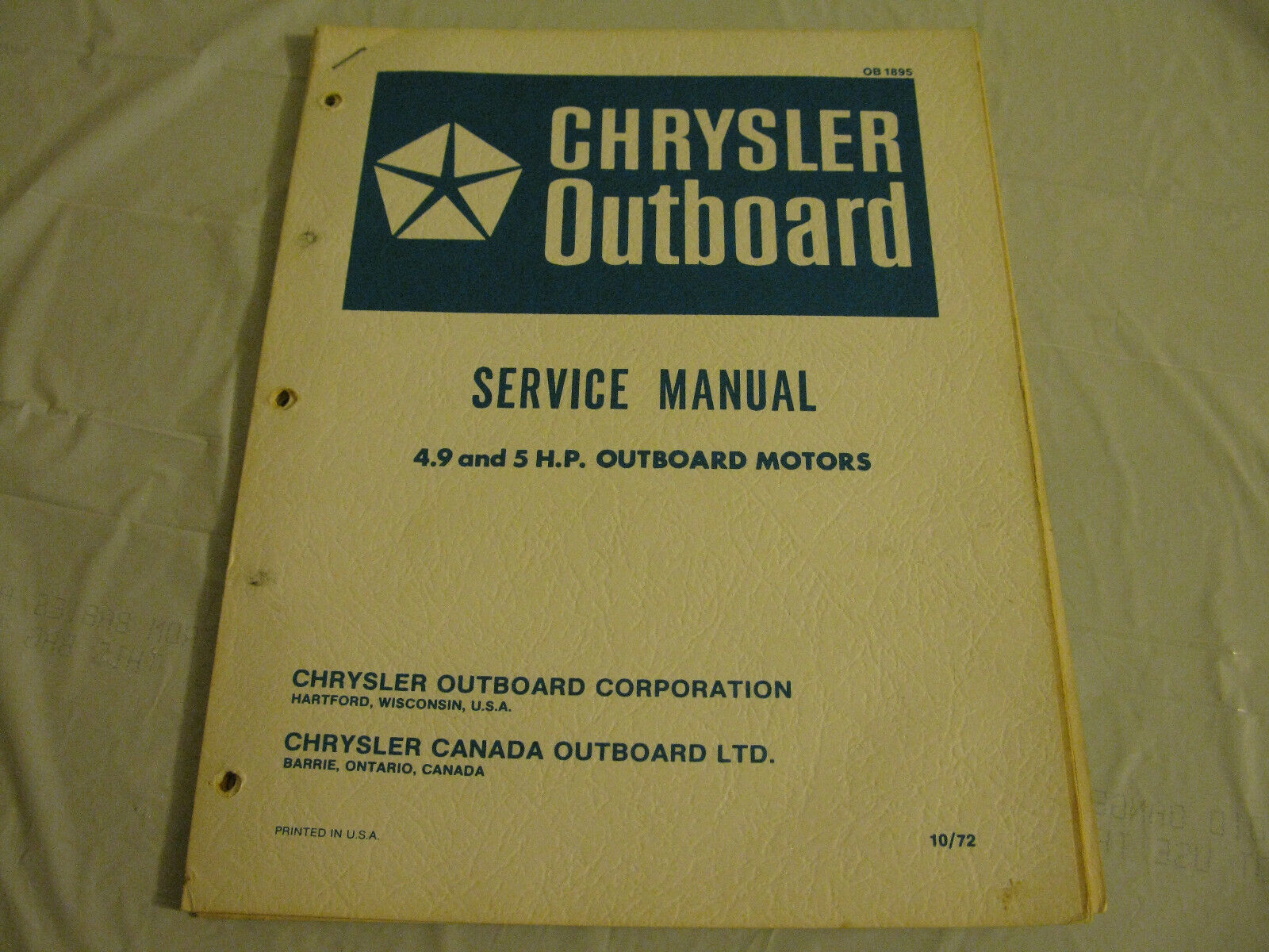 (image for) chrysler 4.9 5 hp service manual outboard - Click Image to Close