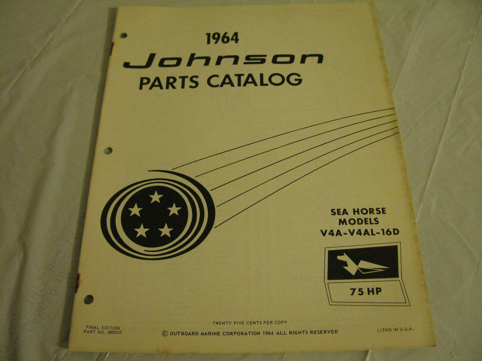 (image for) 1964 75 hp johnson v4a-16d v4al-16 outboard parts catalog - Click Image to Close