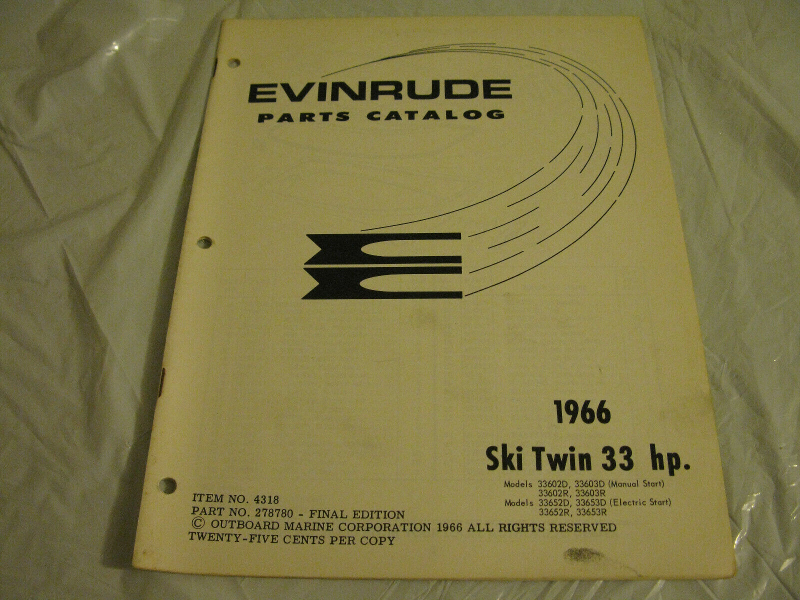 (image for) 1966 evinrude 33 hp outboard parts catalog - Click Image to Close