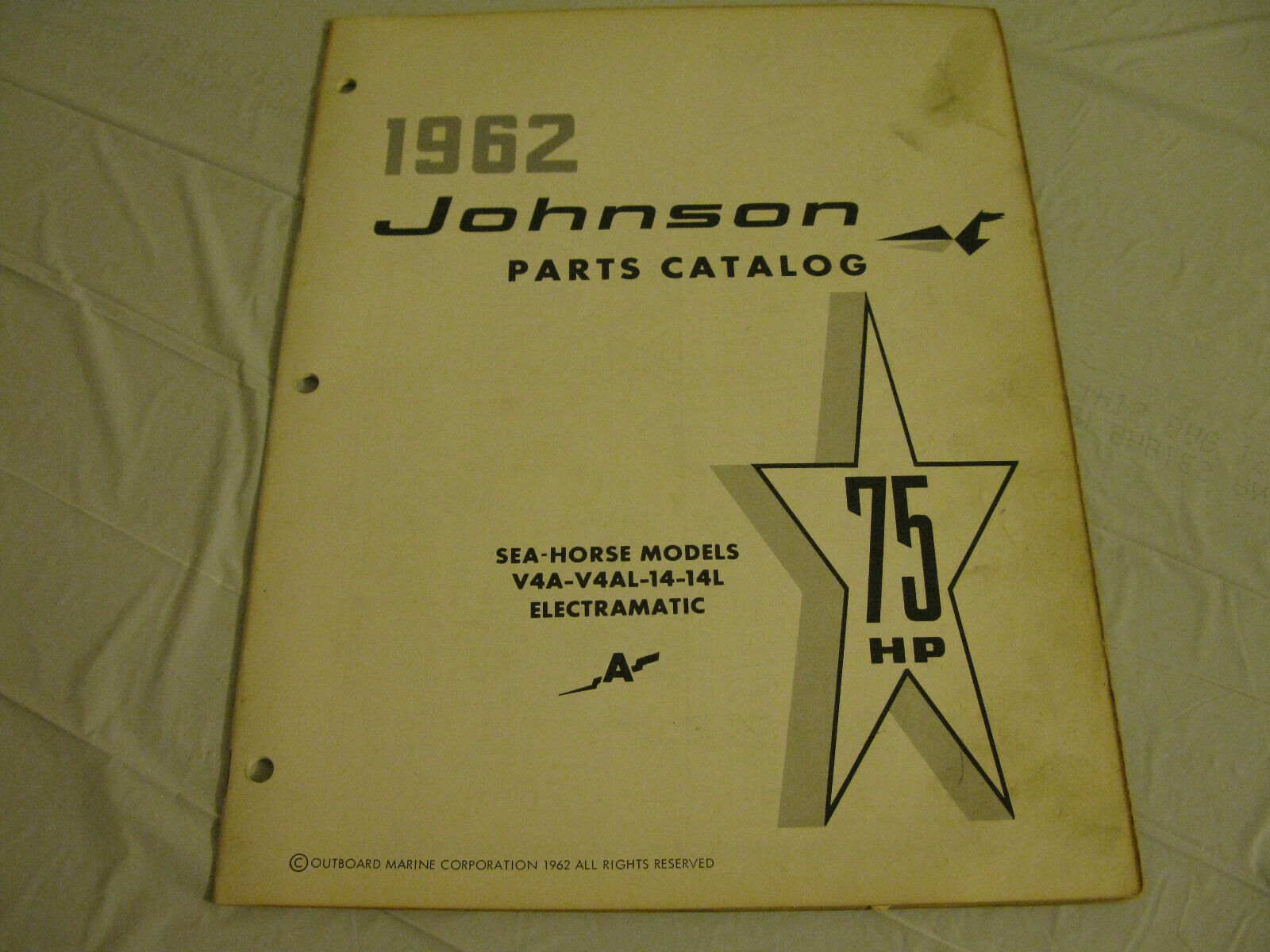 (image for) 1962 Johnson V4a-14 electramatic 75 hp parts catalog - Click Image to Close