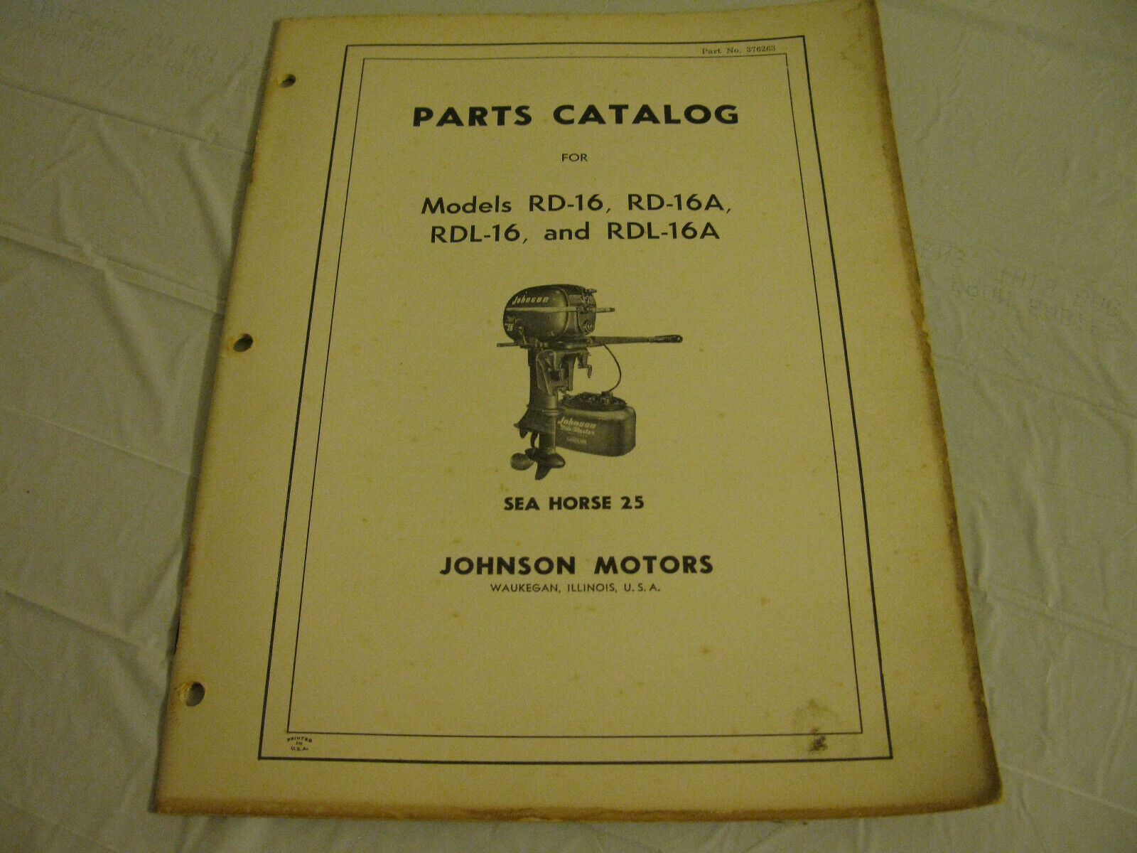 (image for) 1950s Johnson RD-16 RD-15a RDL-15a seahorse 25 hp parts catalog - Click Image to Close