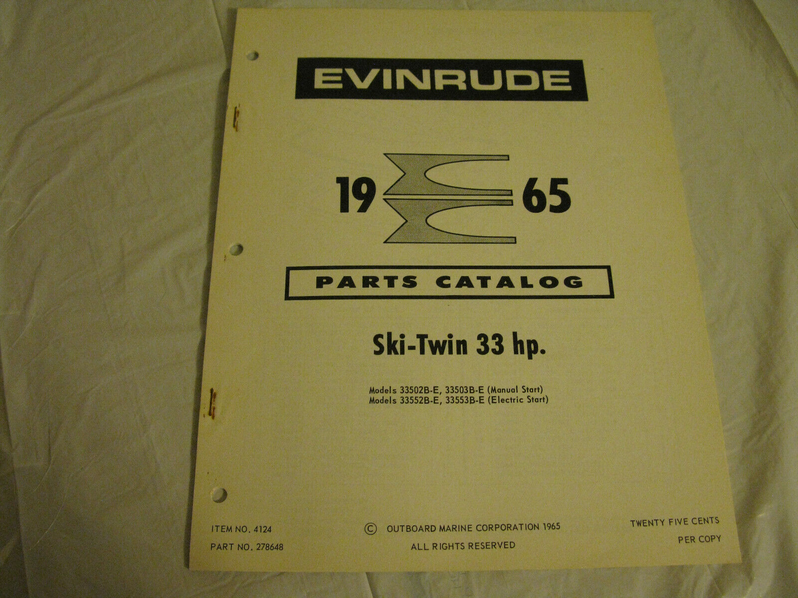 (image for) 1965 evinrude ski twin 33 parts catalog - Click Image to Close