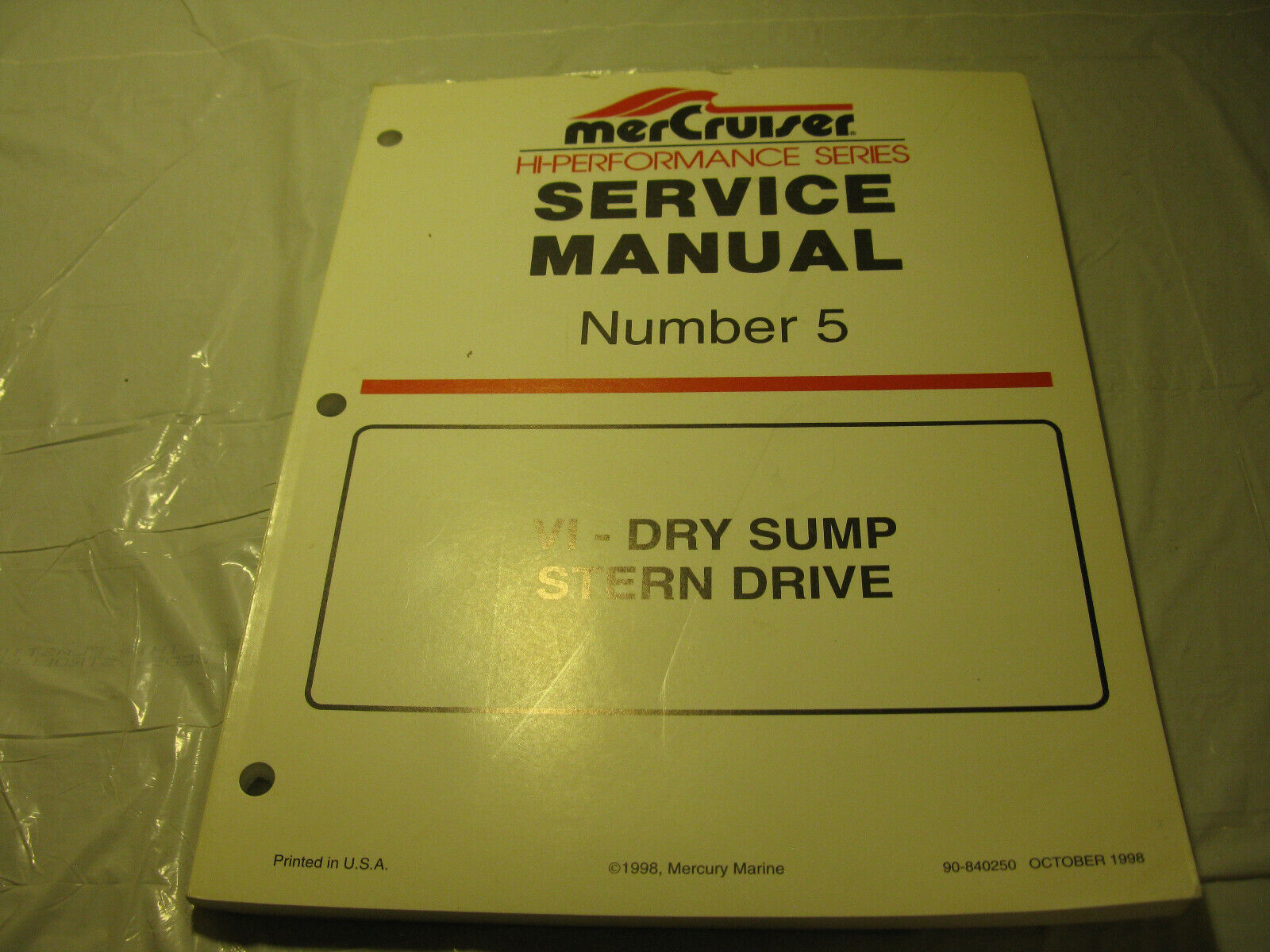 (image for) 1998 High Performance dry sump Mercruiser number 5 service manual - Click Image to Close