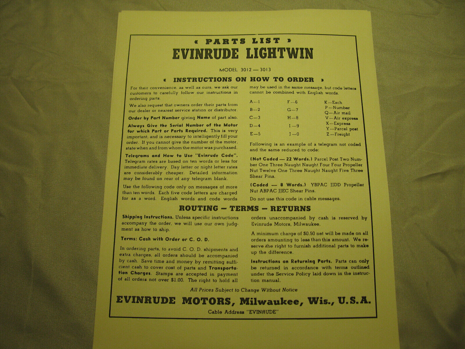 (image for) Evinrude Lightwin 3012 3013 parts catalog blue boat motor - Click Image to Close