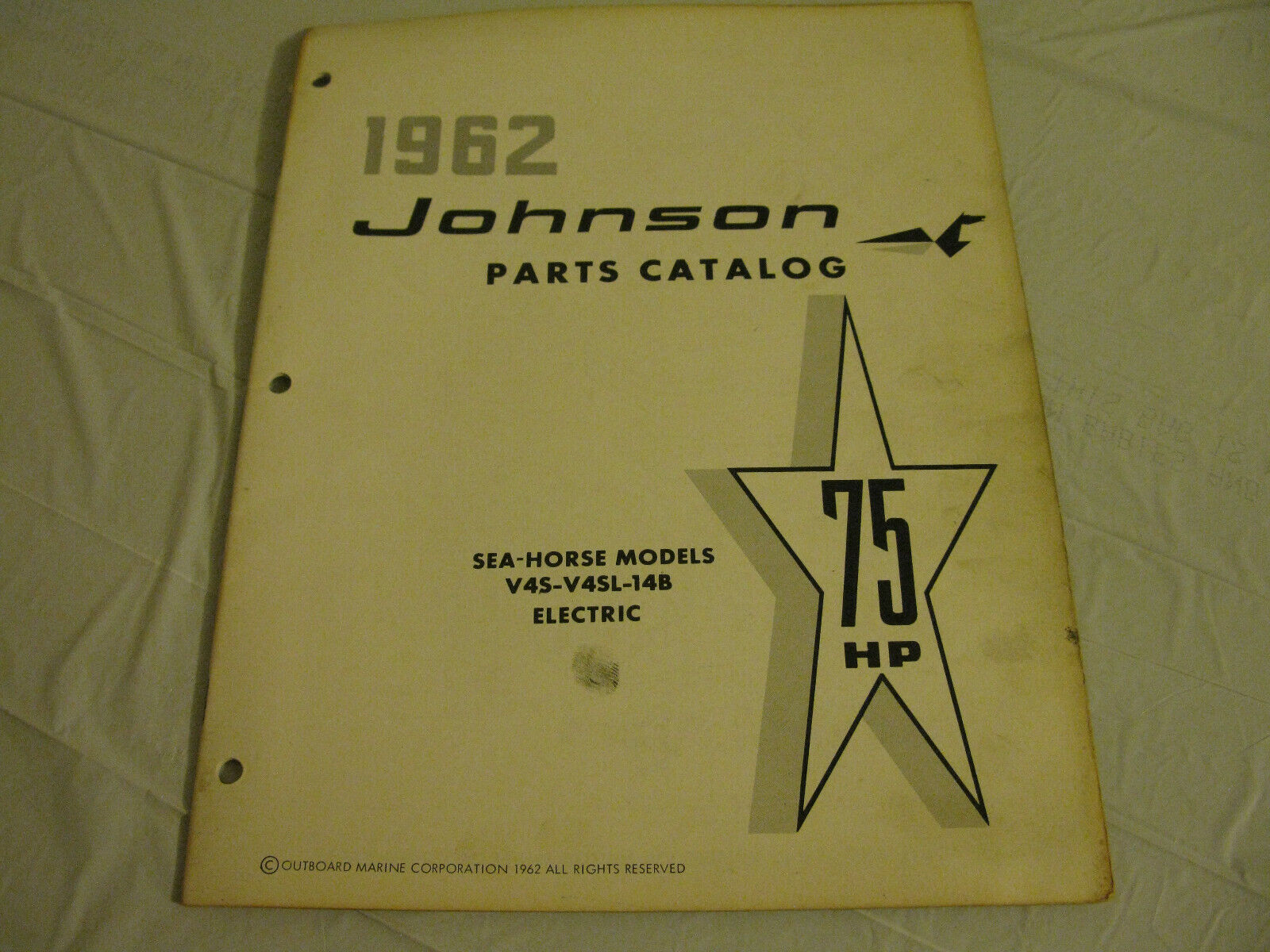 (image for) 1962 Johnson V4-14 electric 75 hp parts catalog - Click Image to Close