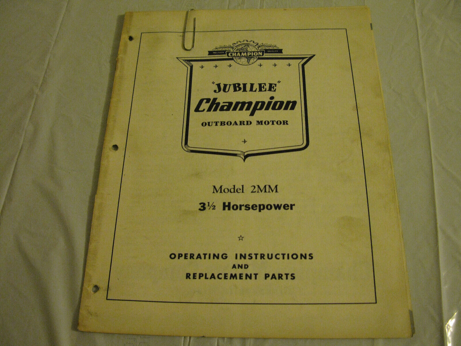 (image for) 15 hp champion jubilee model 2mm 3 1/2 hp outboard parts catalog - Click Image to Close