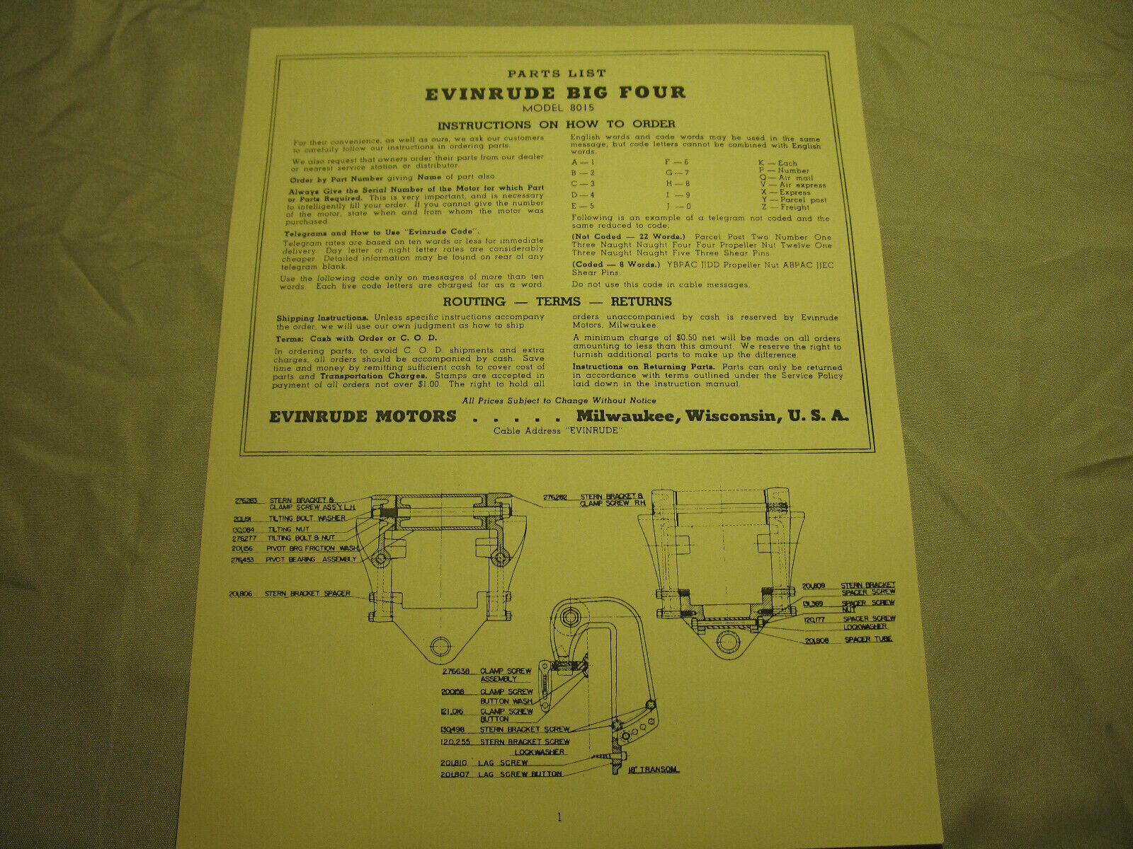 (image for) Evinrude BIG FOUR 8015 parts catalog outboard boat motor - Click Image to Close