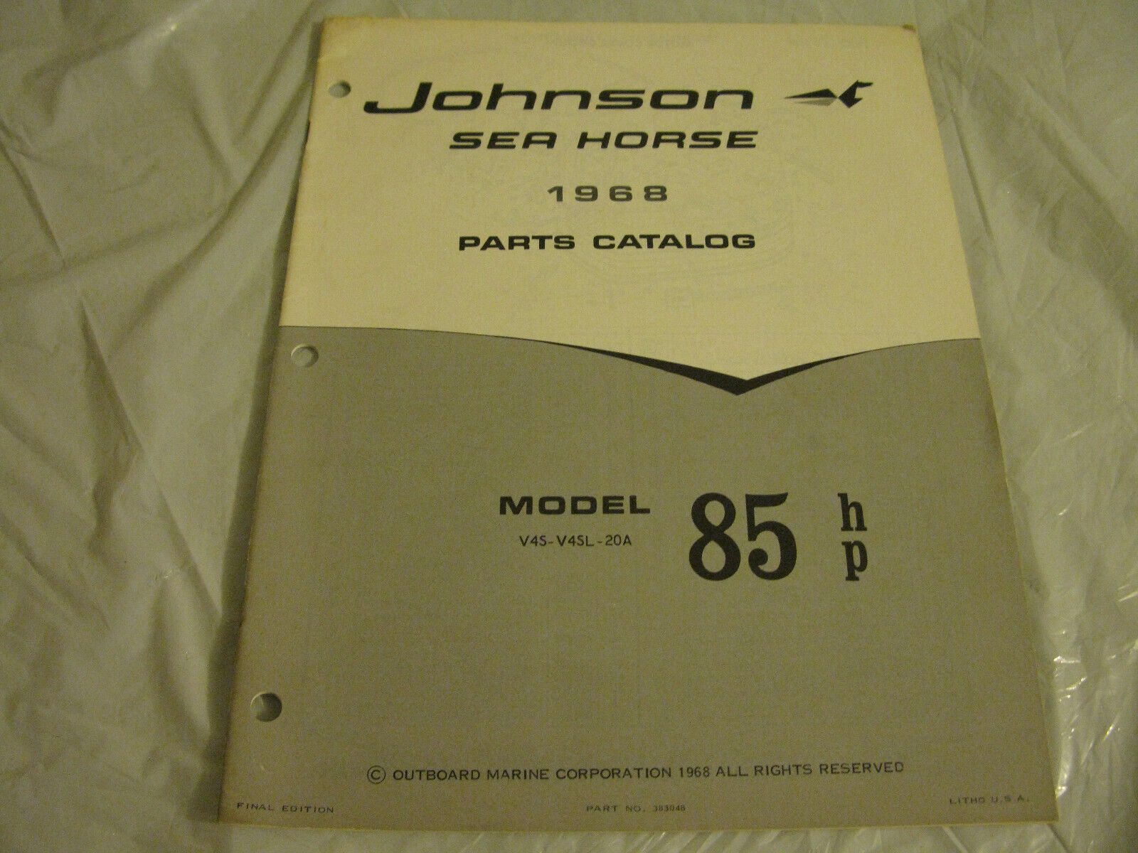 (image for) 1968 johnson V4S-20 V4sl-20a hp outboard parts catalog - Click Image to Close