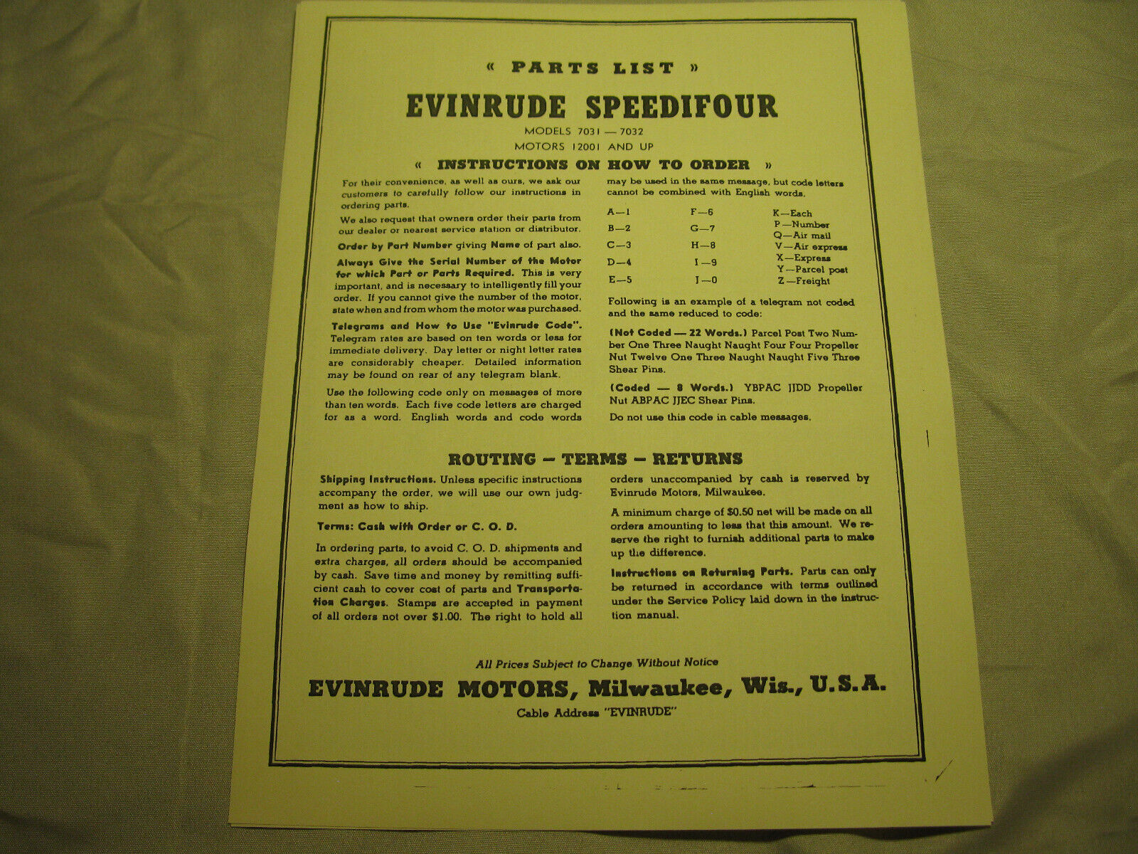 (image for) Evinrude Speedifour 7031 7032 12001 parts catalog outboard boat motor - Click Image to Close