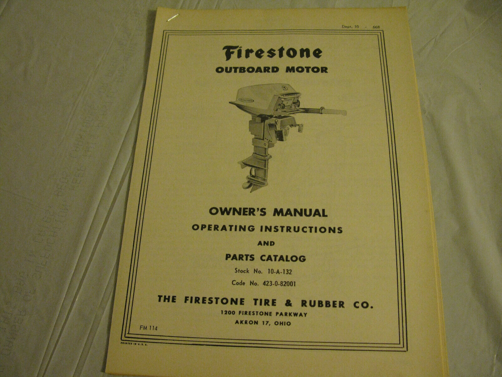 (image for) Forestone 10-A-32 owners manual parts list outboard motor - Click Image to Close