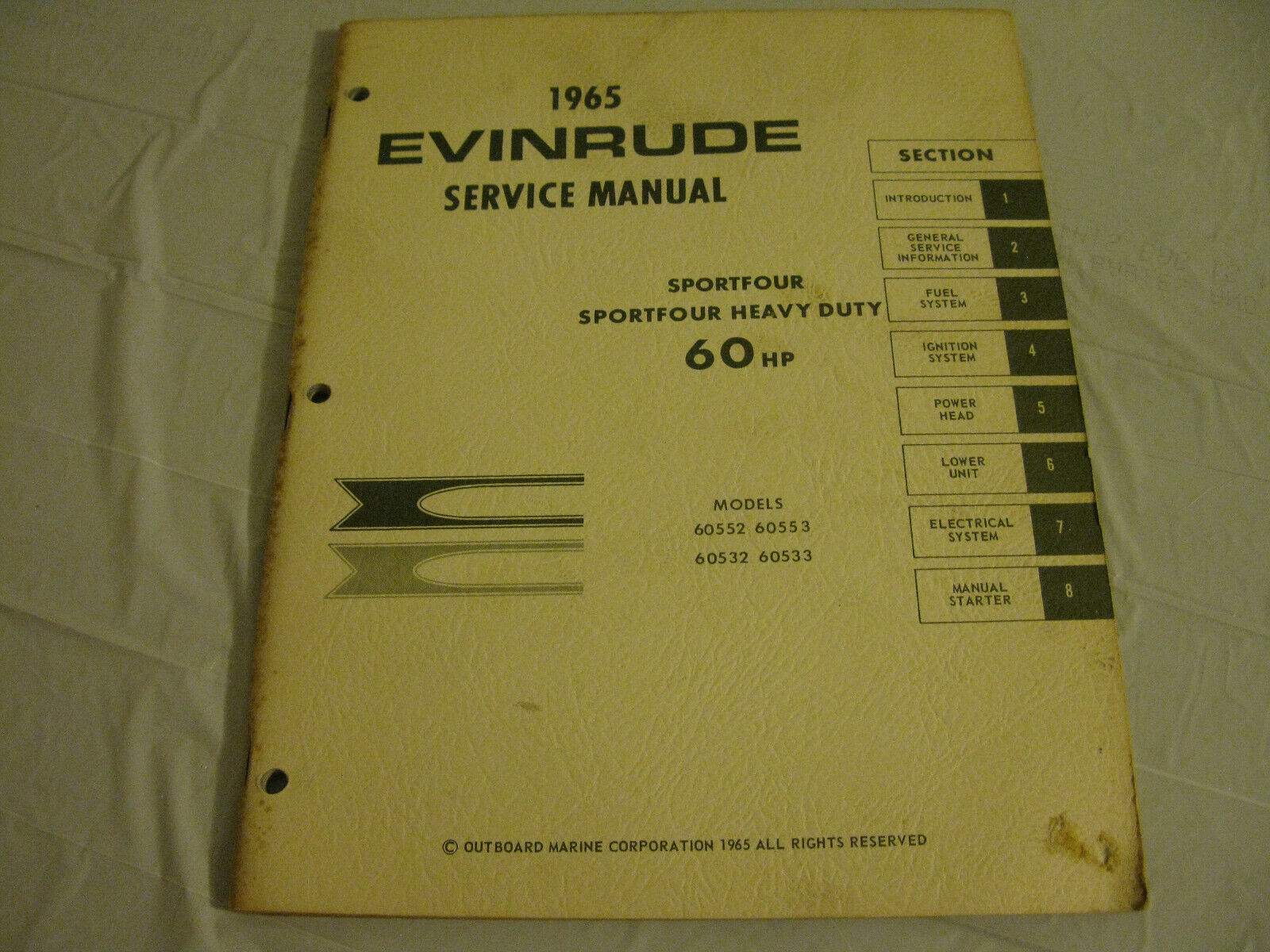 (image for) 1965 Evinrude 60 hp service manual - Click Image to Close