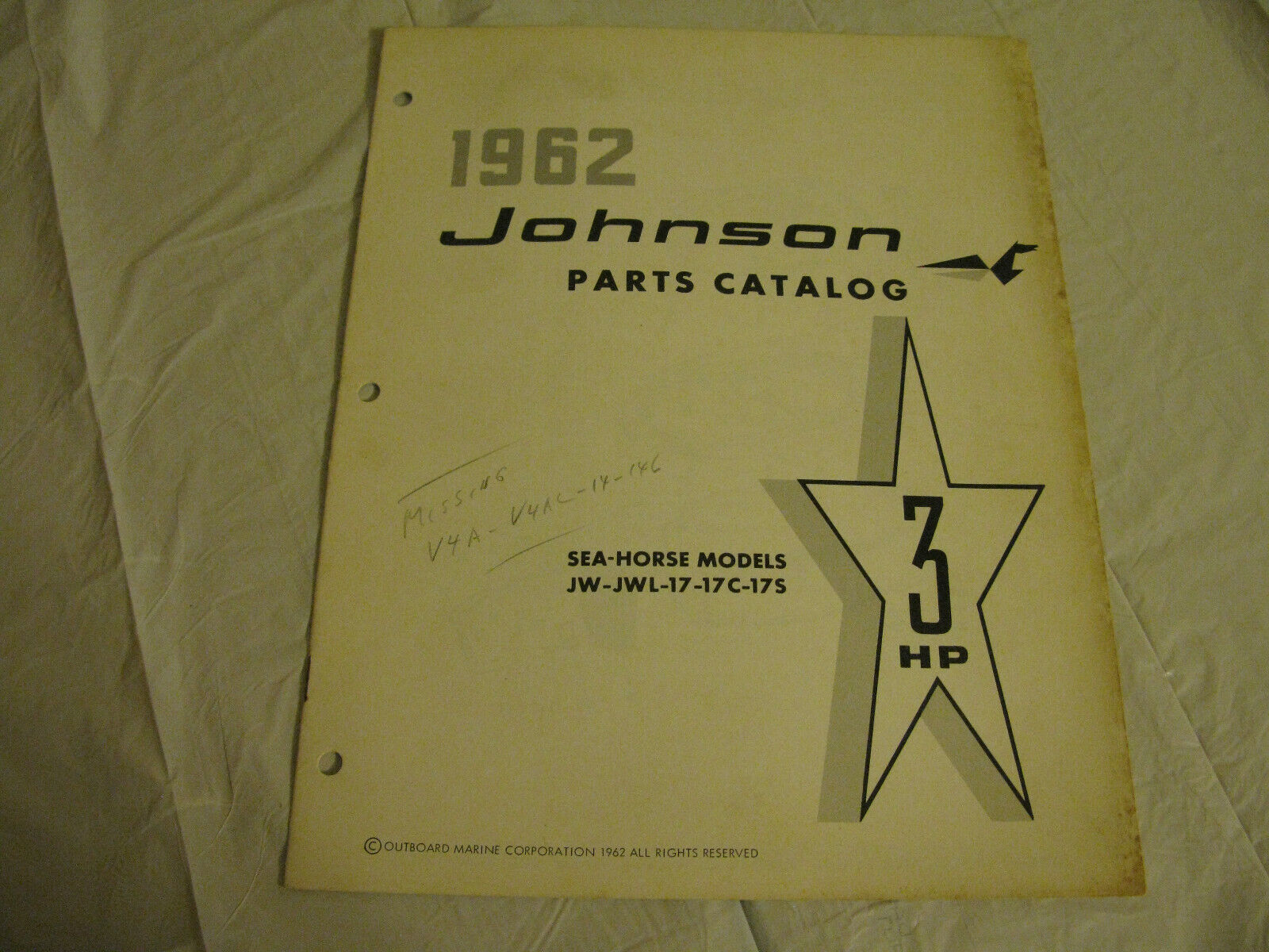 (image for) 1962 johnson 3 hp parts catalog jw - Click Image to Close