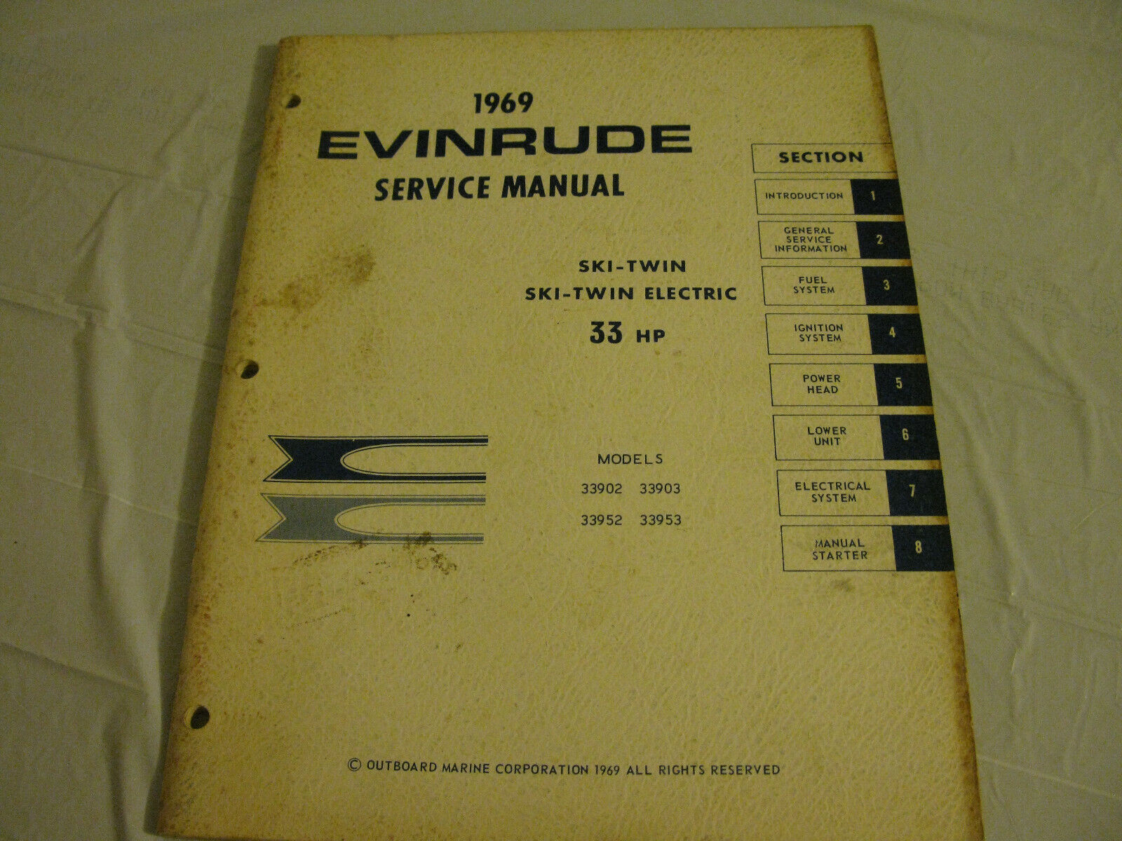 (image for) 1969 Evinrude 33 hp service manual - Click Image to Close