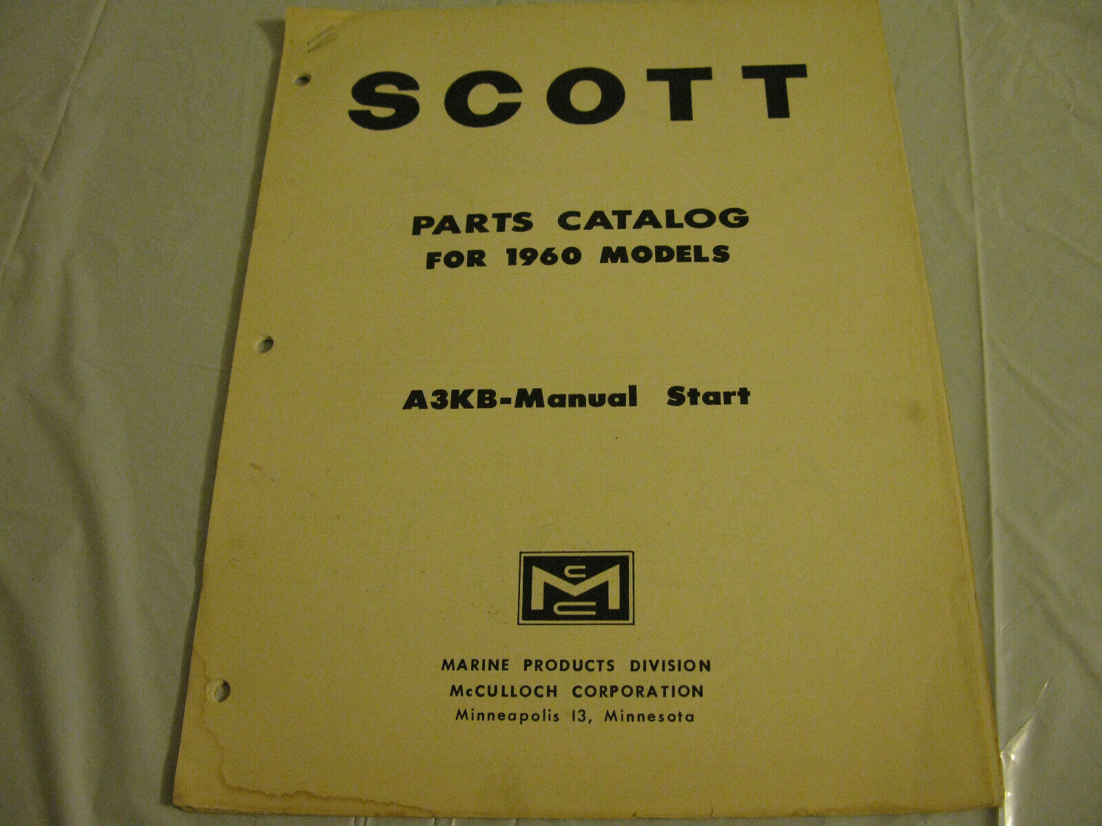 (image for) scott 1960 a3kb outboard parts catalog - Click Image to Close