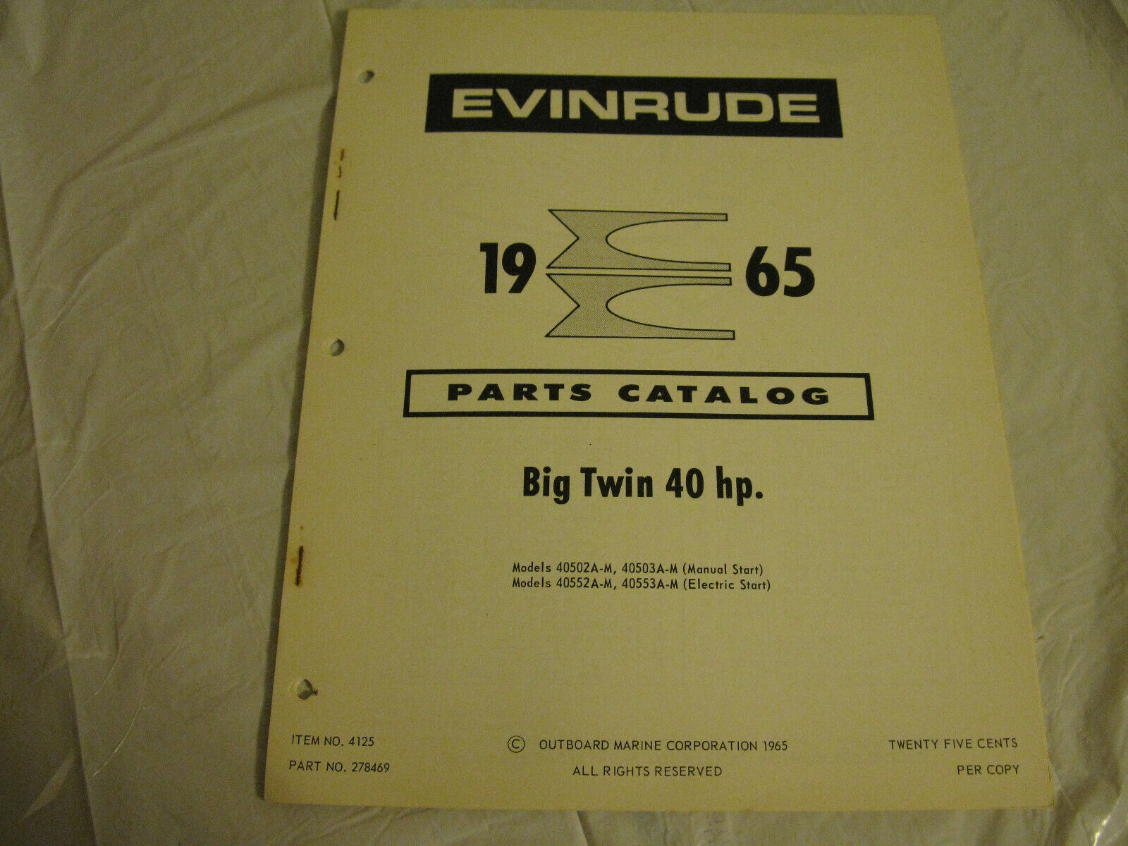 (image for) 1965 evinrude 40 parts catalog - Click Image to Close