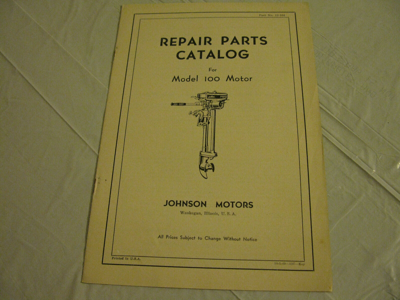 (image for) Johnson Model 100 outboard parts catalog - Click Image to Close