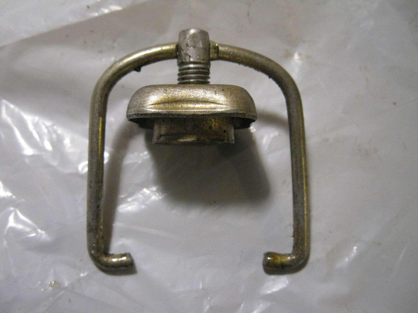 (image for) carburetor glass fuel bowl clamp holder 1950s Johnson AD-12 outboard - Click Image to Close