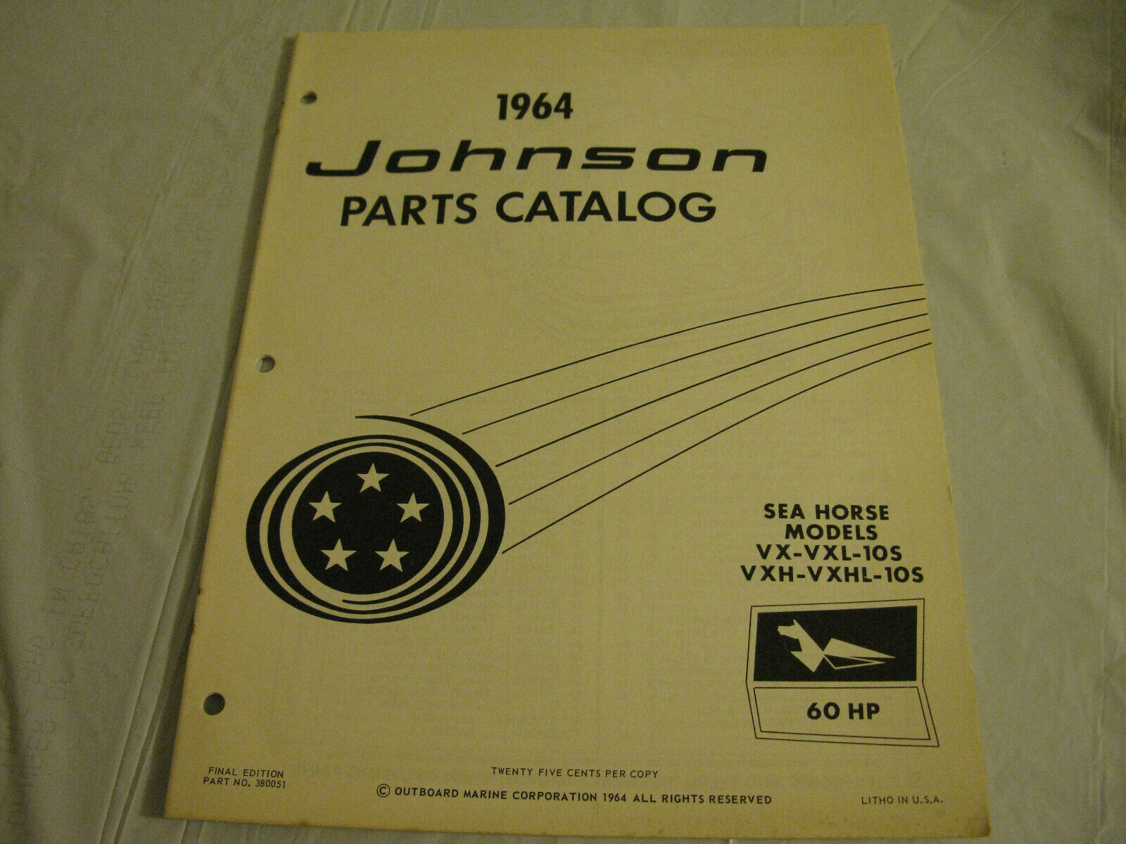 (image for) 1964 Johnson 60 hp parts catalog - Click Image to Close