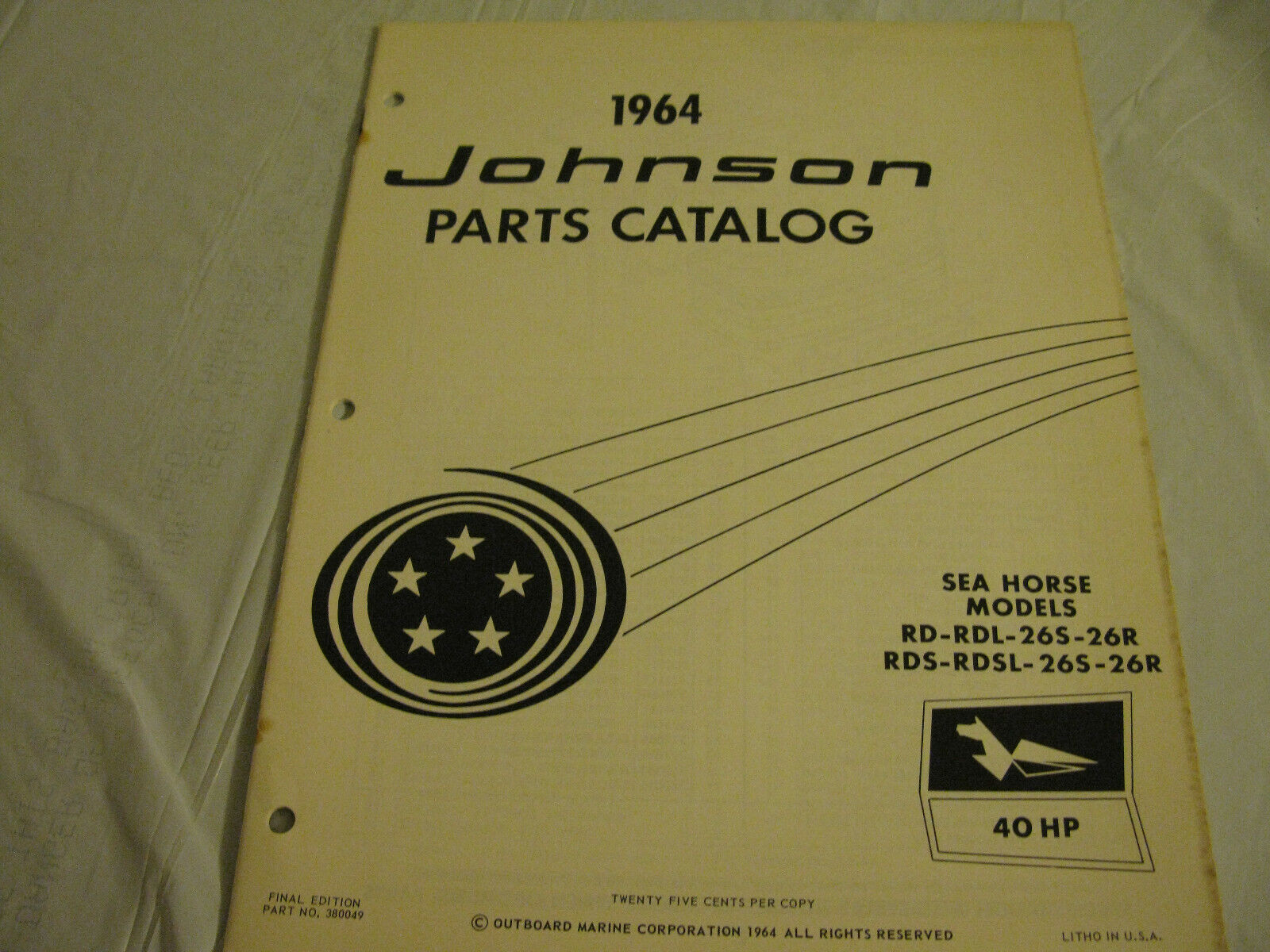 (image for) 1964 Johnson outboard motor rdl-26s hp parts catalog - Click Image to Close