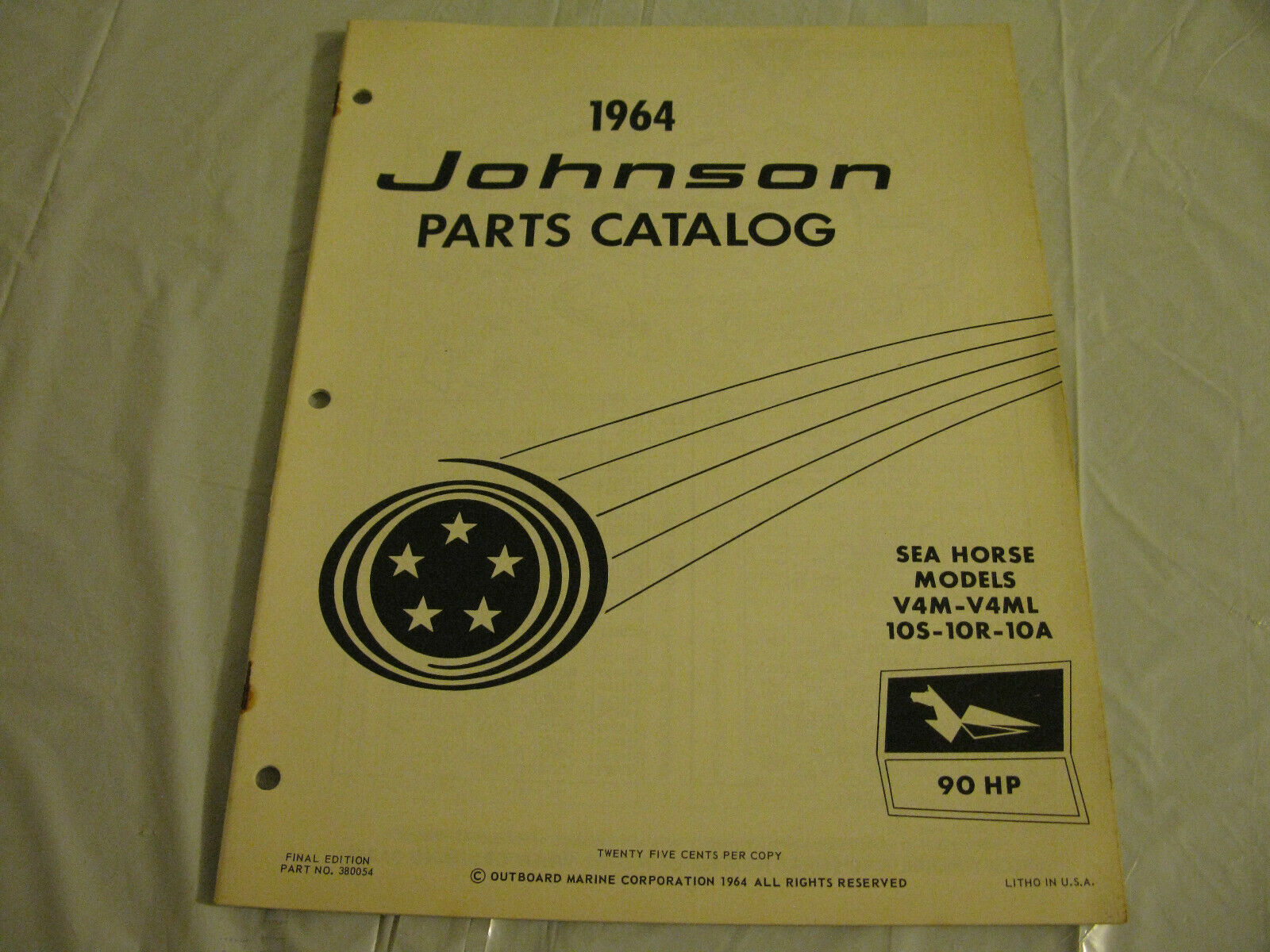 (image for) 1964 90 hp johnson V4M-10s v4ml-10s V4M-10r v4ml-10r outboard parts catalog - Click Image to Close