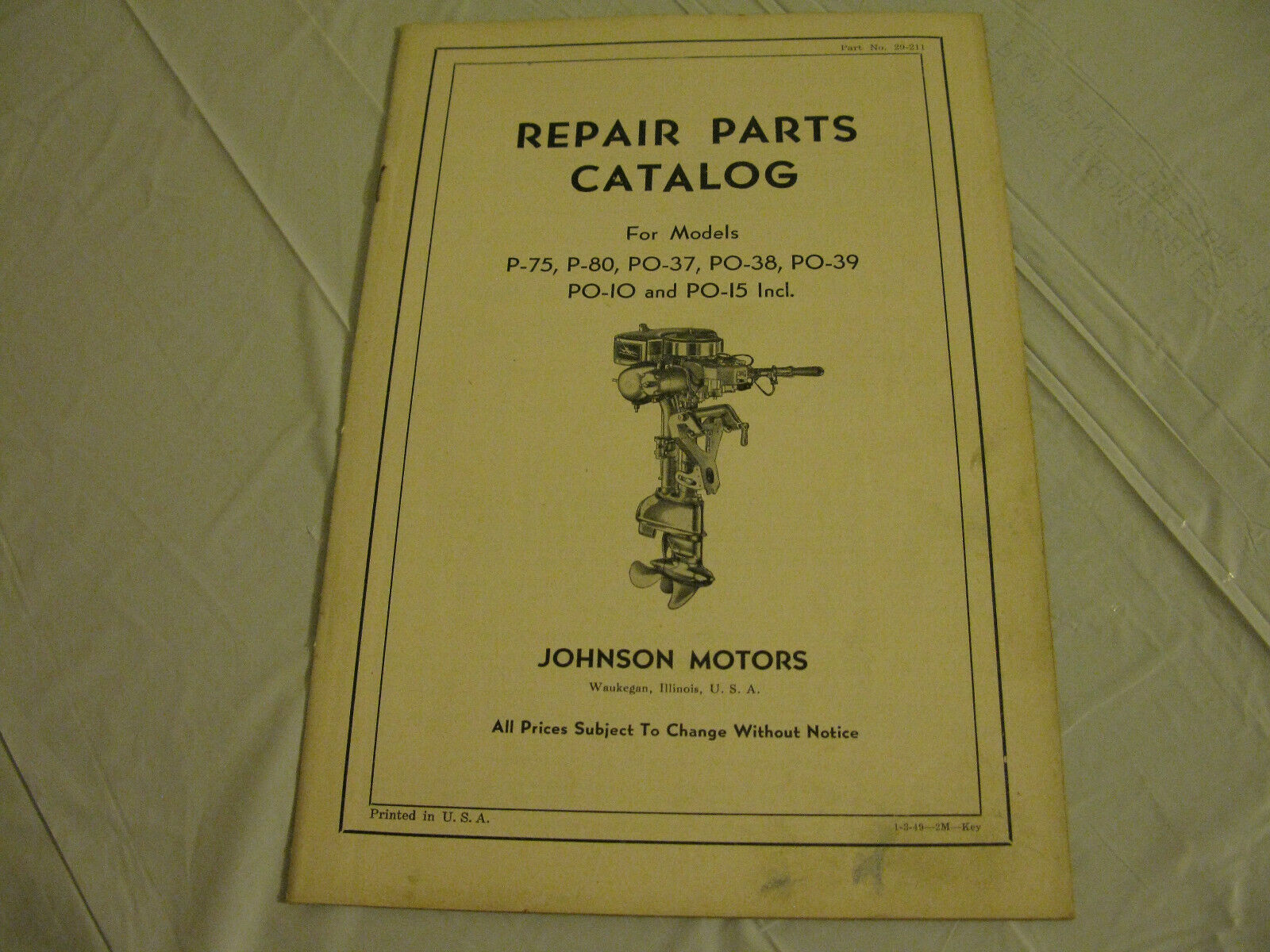 (image for) Johnson Model PO outboard parts catalog - Click Image to Close