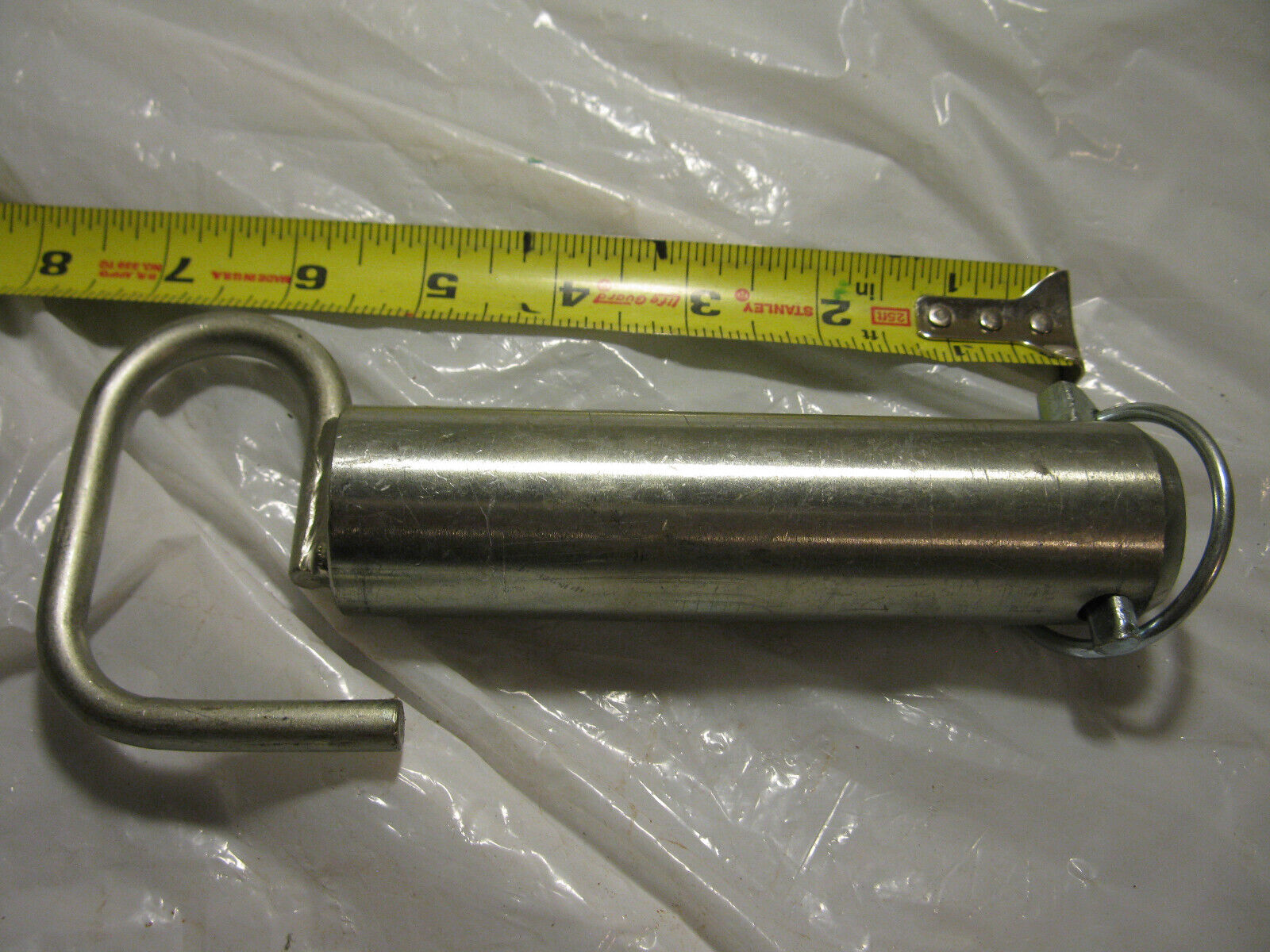 (image for)  Steel pin with sturdy handle 1 3/8 1.3754 1/2 grip length clevis tractor pin - Click Image to Close