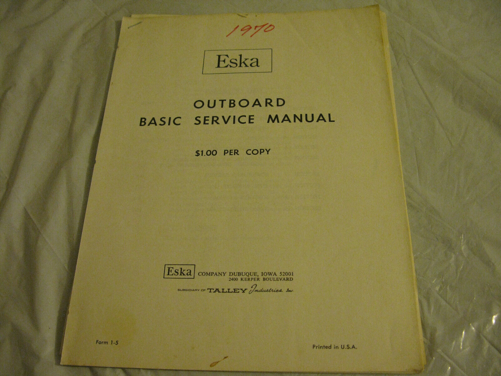 (image for) 1970 Eska outboard service manual - Click Image to Close