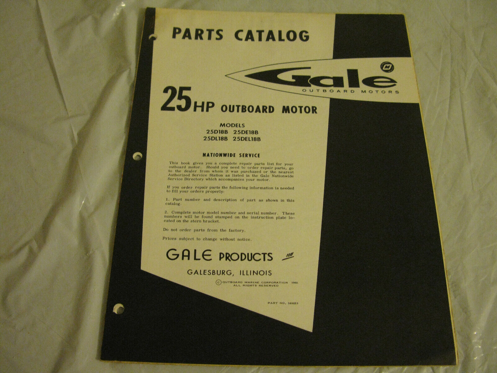 (image for) Gale 25 hp outboard parts catalog - Click Image to Close