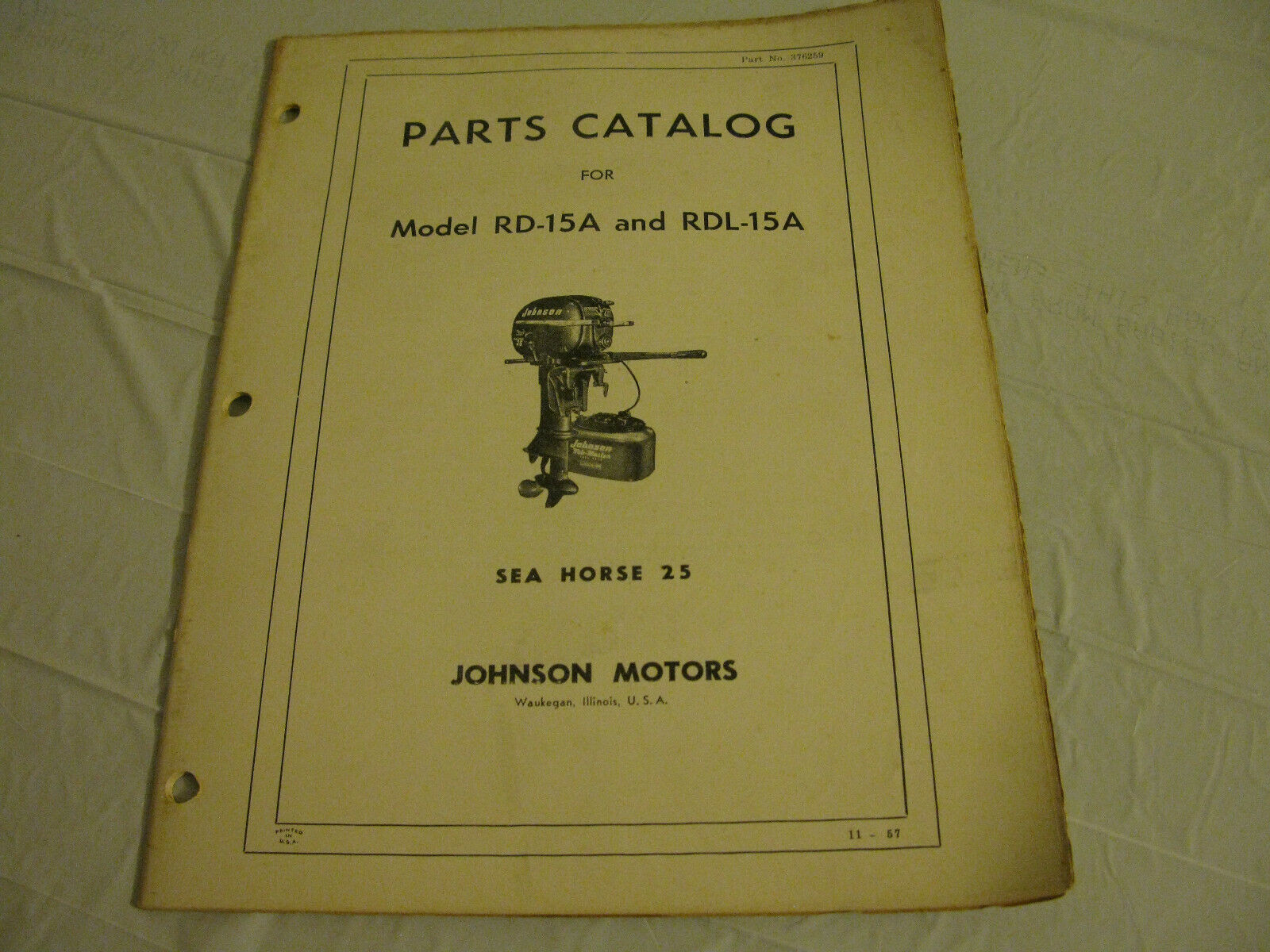 (image for) 1950s Johnson RD-15a RDL-15a seahorse 25 hp parts catalog - Click Image to Close