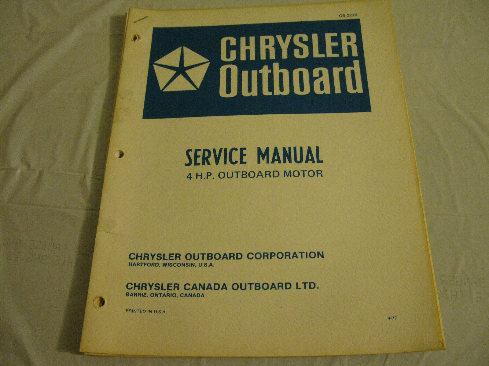 (image for) chrysler 4 hp service manual outboard - Click Image to Close