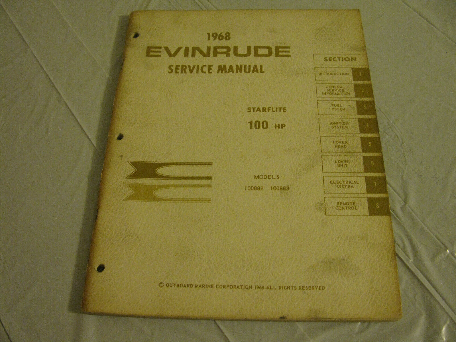 (image for) 1968 Evinrude 100 hp service manual - Click Image to Close