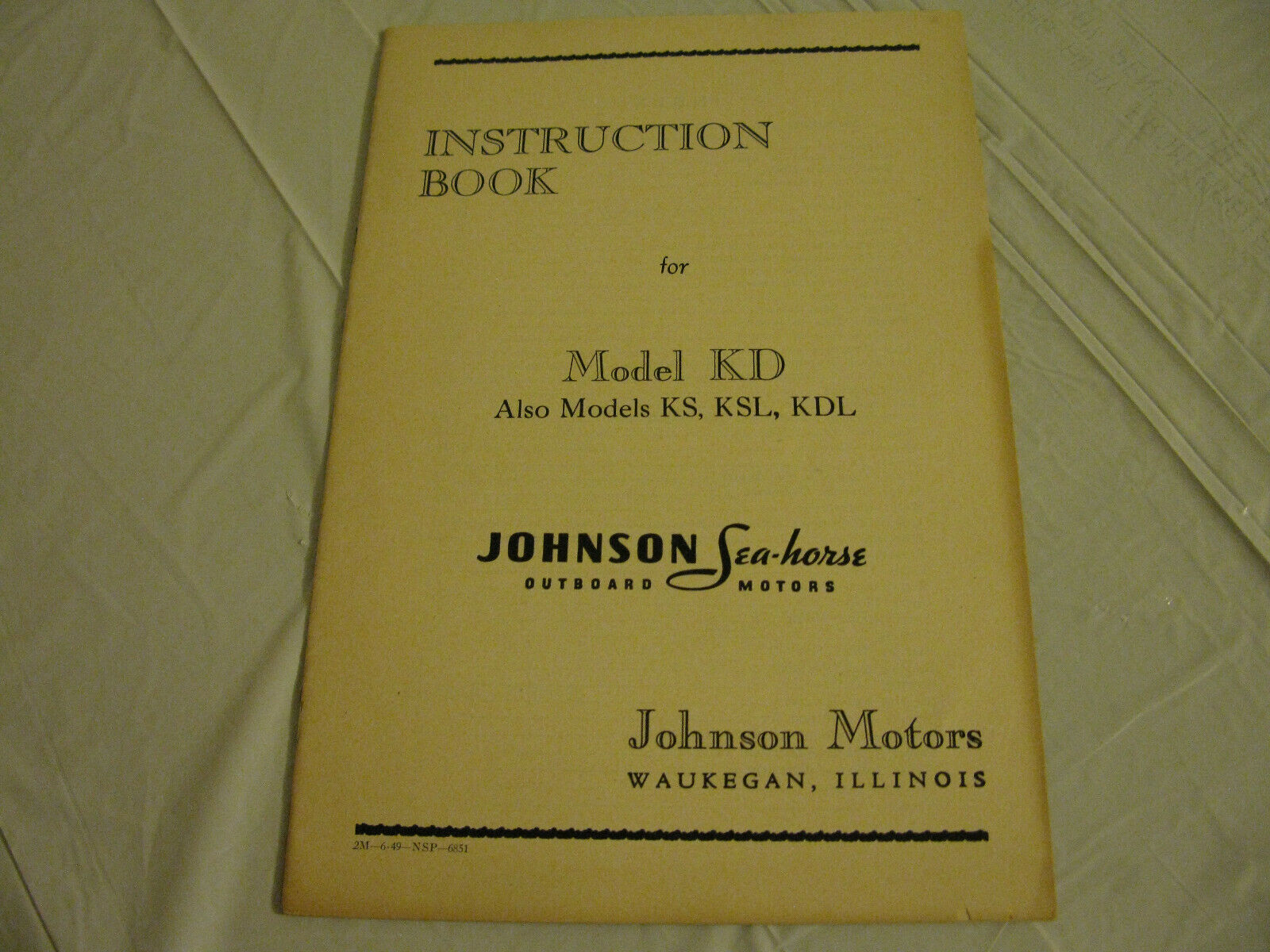 (image for) Johnson Model KD outboard instruction book - Click Image to Close