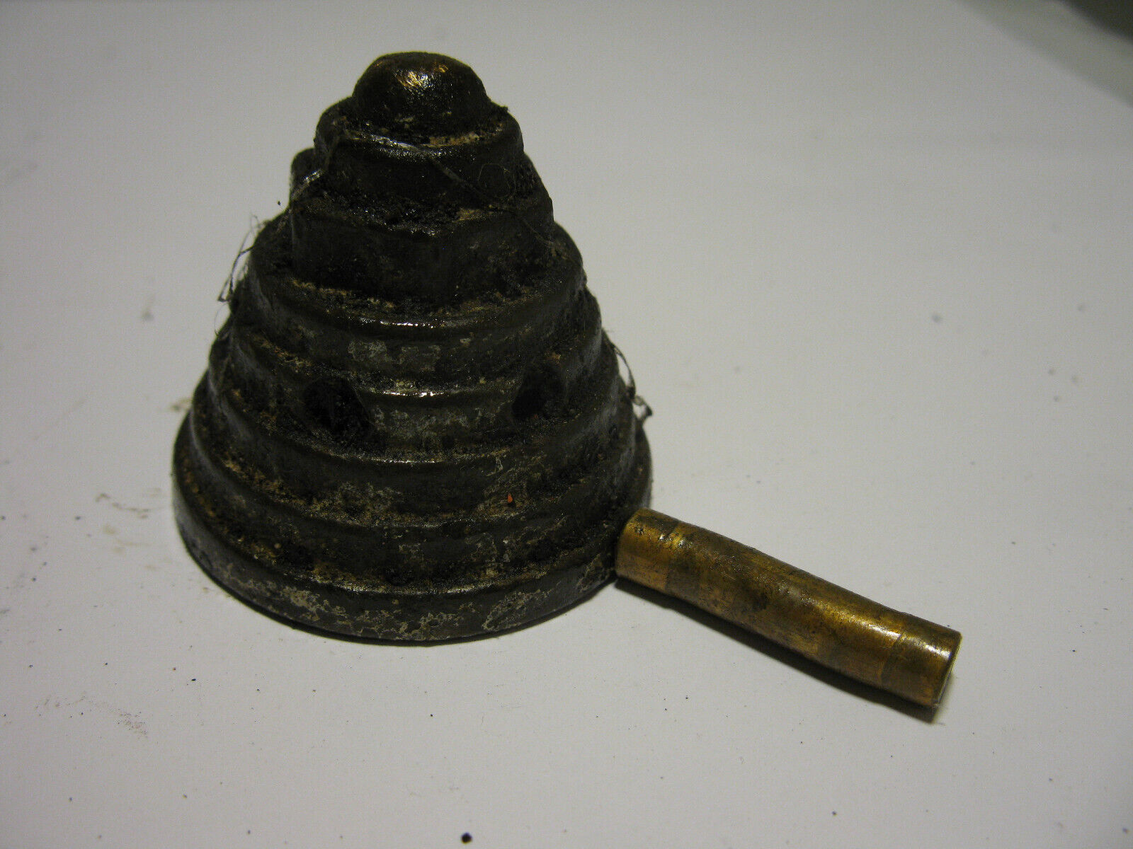 (image for) antique brass bronze propeller nut Mcculloch 25 hp outboard - Click Image to Close