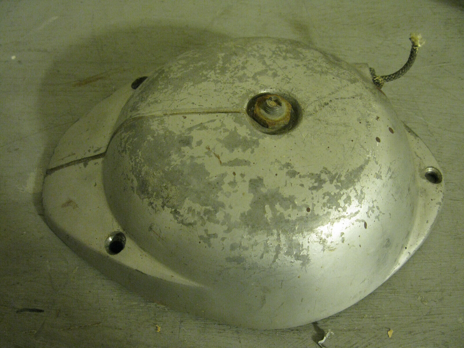 (image for) Heavy antique helmut cap Johnson outboard starter - Click Image to Close