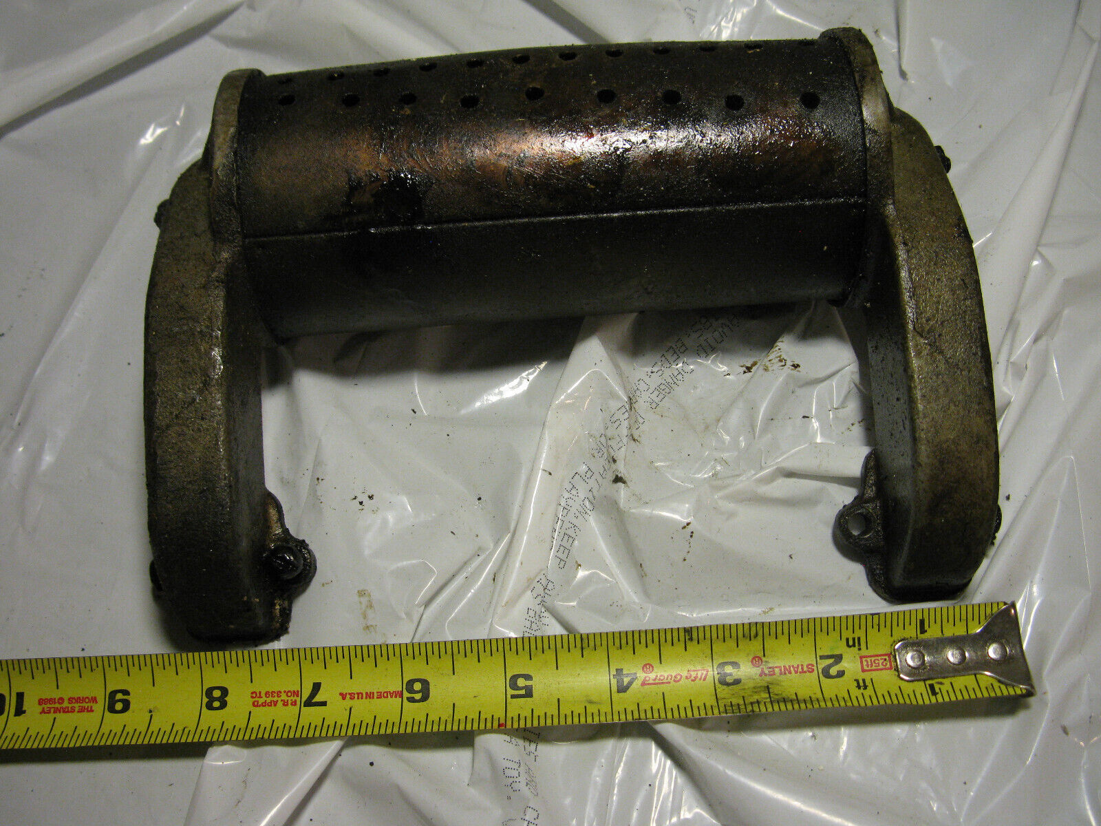 (image for) Antique 1920s cast iron Johnson outboard muffler tin + aluminum - Click Image to Close