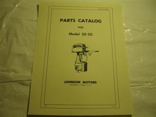 (image for) Antique Johnson Sea Horse model SD-20 sd20 outboard parts catalog