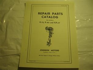 (image for) Johnson Sea Horse Model K-75 K-80 KA-37 outboard motor parts catalog K75 K80 K37