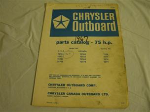 (image for) blue 1967 chrysler 75 hp outboard parts catalog