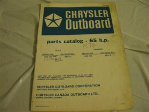 (image for) blue 1978 chrysler 65 hp outboard parts catalog