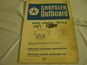 (image for) blue 1969 chrysler 70 hp outboard parts catalog