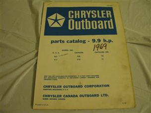 (image for) blue 1969 chrysler 9.9 hp outboard parts catalog