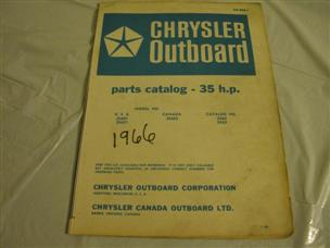 (image for) blue 1966 chrysler 35 hp outboard parts catalog