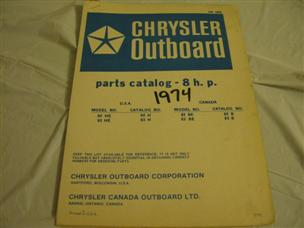 (image for) blue 1974 chrysler 8 hp outboard parts catalog