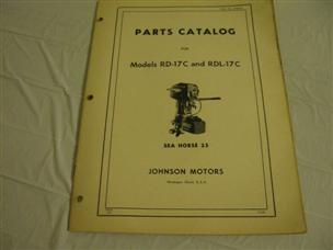 (image for) 1950s Johnson RD-17c RDL-17c seahorse 25 hp parts catalog 