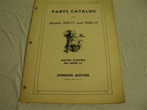 (image for) 1950s Johnson RDE-17 RDEL-17 seahorse 25 hp parts catalog 