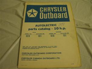 (image for) blue 1974 autolectric chrysler 10 hp outboard parts catalog